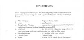 Pengumuman Pemenang Lelang Penyedia Barang/Jasa Pembangunan Kandang Kuda